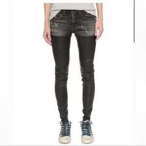 R13 Alison Chaps Leather Skinny Jeans